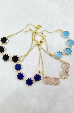 Bracciali regolabili  realizzati con ottone ed occhio di gatto Spedizione Gratuita