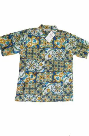 Camicia hawaiana unisex maioliche 100% cotone taglie: S/M ;  L/XL Spedizione Gratuita