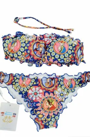 Bichini a fascia imbottita ,possibilità di mettere laccetto, slip con riccio.
Fantasia Pupi
Misura  M Spedizione Gratuita
