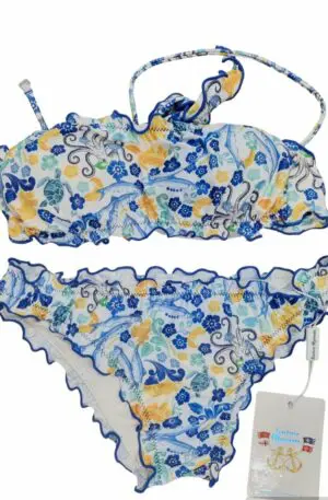 Bichini a fascia imbottita ,possibilità di mettere laccetto, slip con riccio.
Fantasia mare Spedizione Gratuita