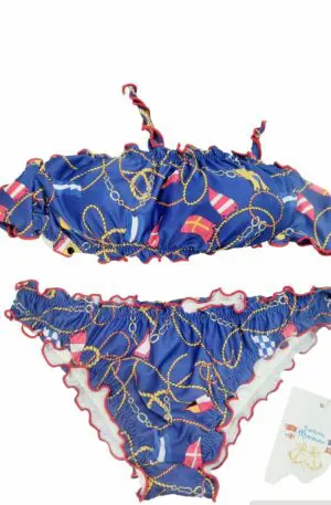 Bichini a fascia imbottita ,possibilità di mettere laccetto, slip chiuso con riccio
Fantasia Nautica Spedizione Gratuita