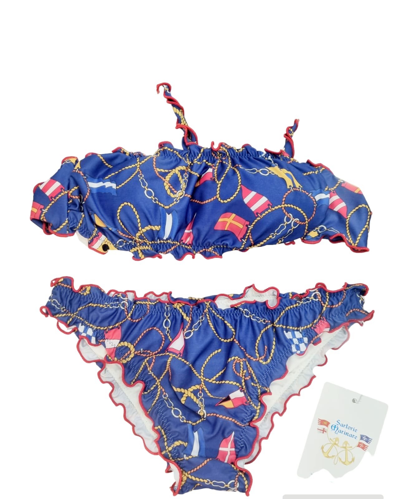 Bichini a fascia imbottita ,possibilità di mettere laccetto, slip chiuso con riccio
Fantasia Nautica Spedizione Gratuita
