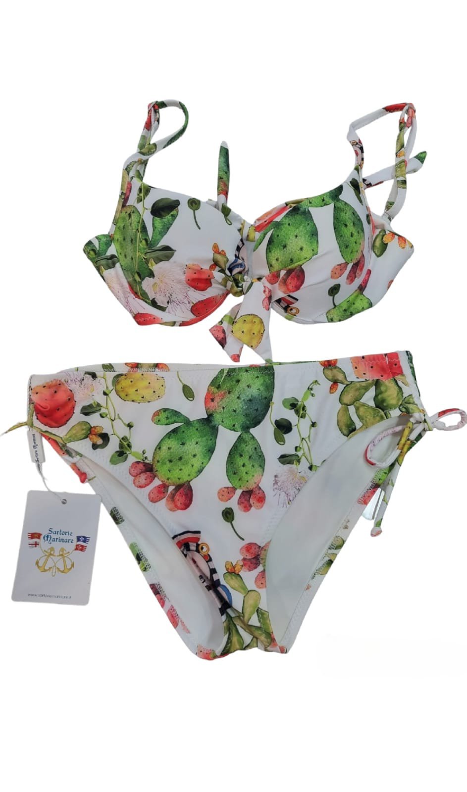 Bichini  coppa fiocco cactus e teste di moro,slip culisse. Bratelline regolabili Spedizione Gratuita