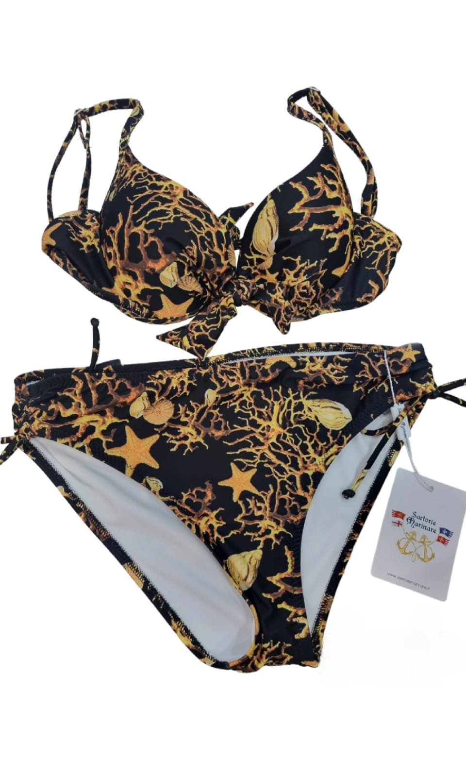 Bichini  coppa fiocco e ferretto ,slip culisse. Bratelline regolabili
Fantasia corallo Spedizione Gratuita