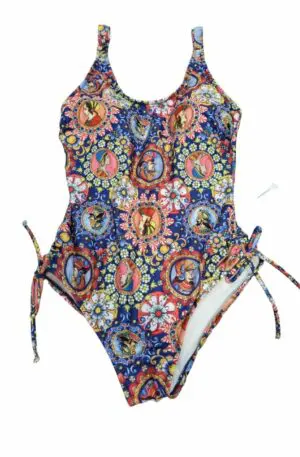 Costume intero con coppe estraibili ,bratelline regolabili, coprente. Fantasia  Pupi Spedizione Gratuita