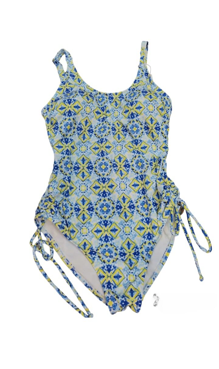 Costume intero con coppe estraibili ,bratelline regolabili, coprente. Fantasia  rombi. Spedizione Gratuita