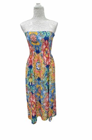 Abito lungo a fascia elasticizzato.100% viscosa 
Taglia unica.
fantasia donna Rosalia Spedizione Gratuita