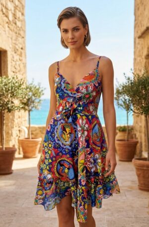 Abito corto 100% cotone con bratelline regolabili, retro elasticizzato. Taglia unica
Fantasia Pupi Spedizione Gratuita