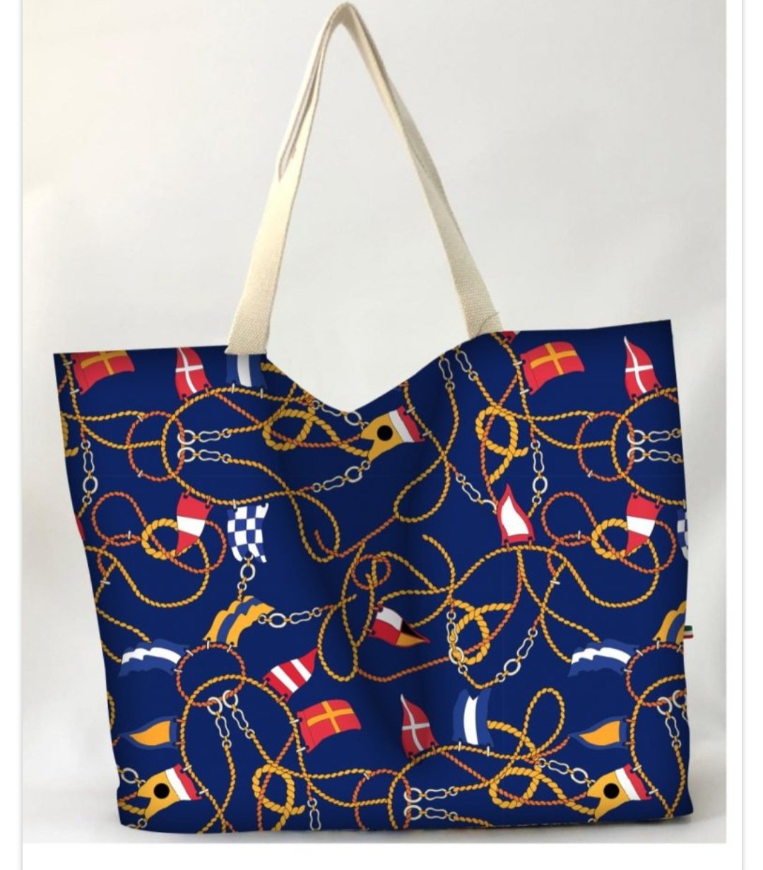 Borsa Shopper Grande da Spiaggia in Poliestere con Chiusura Zip – Fantasia Nautica Spedizione Gratuita Borsa Shopper Grande da Spiaggia in Poliestere con Chiusura Zip – Fantasia Nautica Spedizione Gratuita