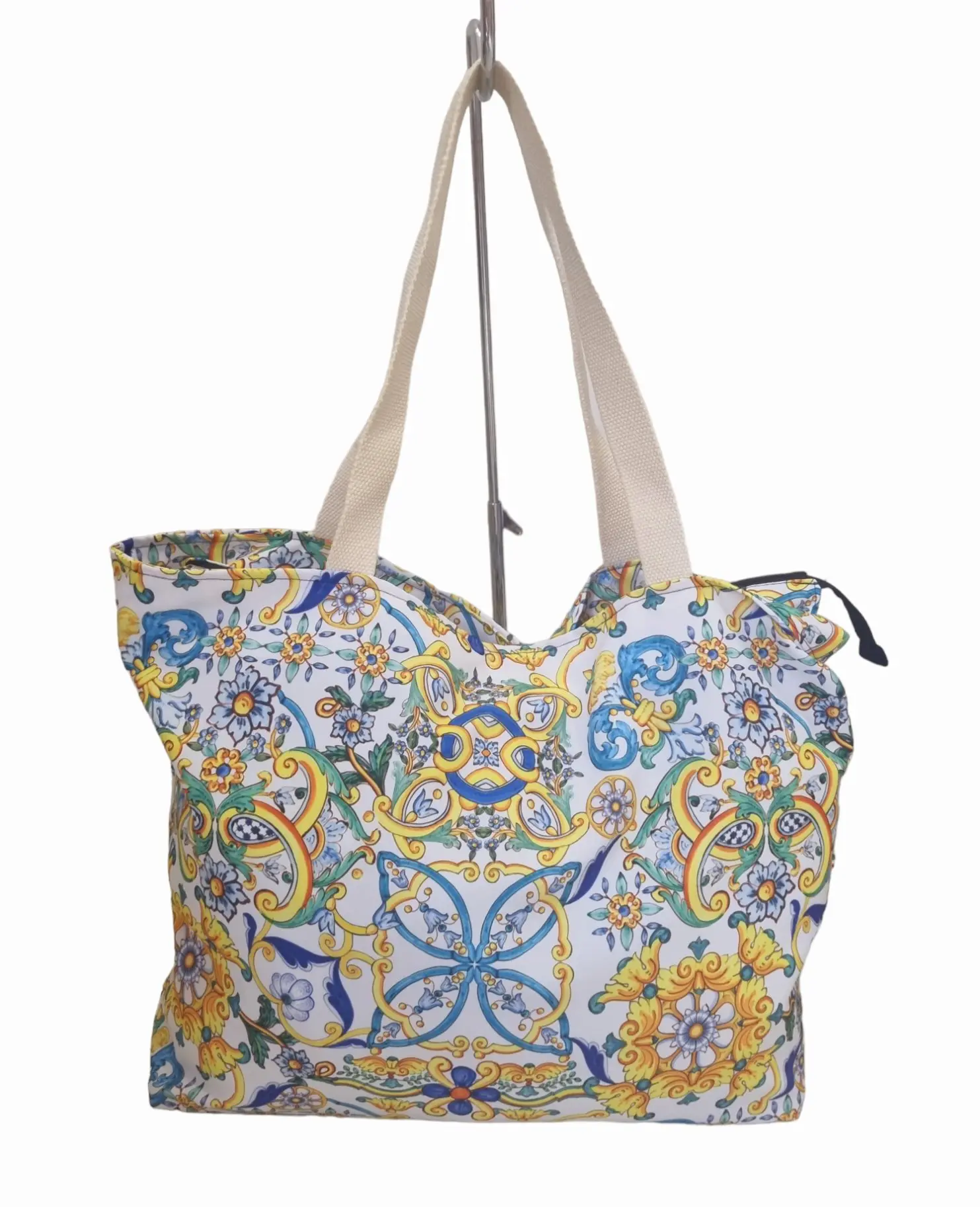 Borsa Shopper Grande Da Spiaggia In Poliestere Con Chiusura Cerniera Zip – Fantasia Vietri Spedizione Gratuita