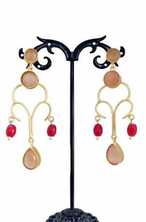 Orecchini eleganti in ottone e occhio di gatto – Lunghezza 7cm Peso 7gr Spedizione Gratuita
