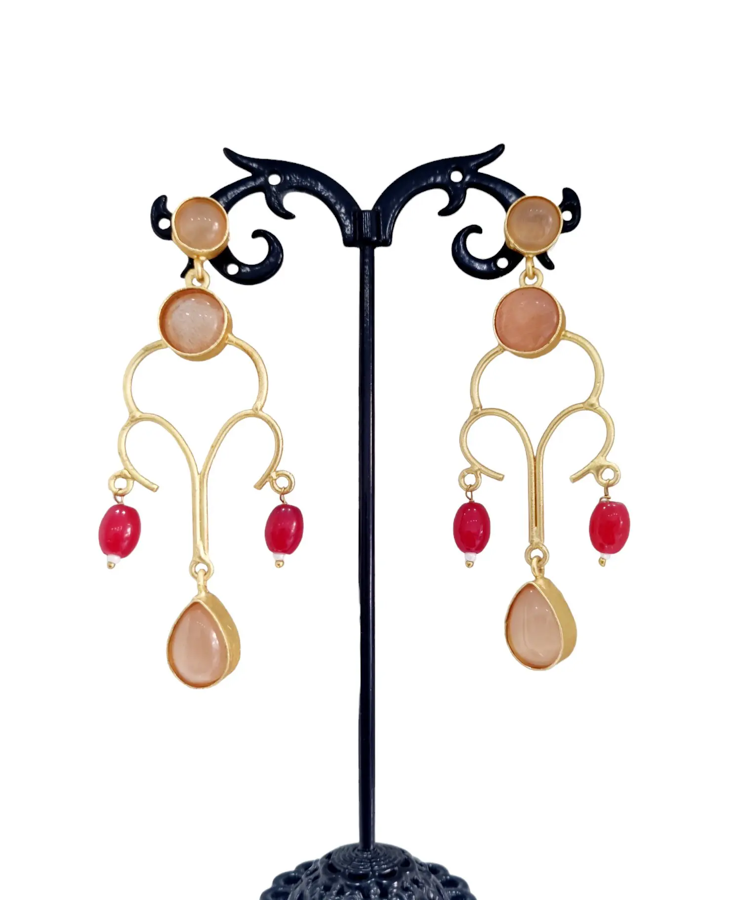 Orecchini eleganti in ottone e occhio di gatto – Lunghezza 7cm Peso 7gr Spedizione Gratuita