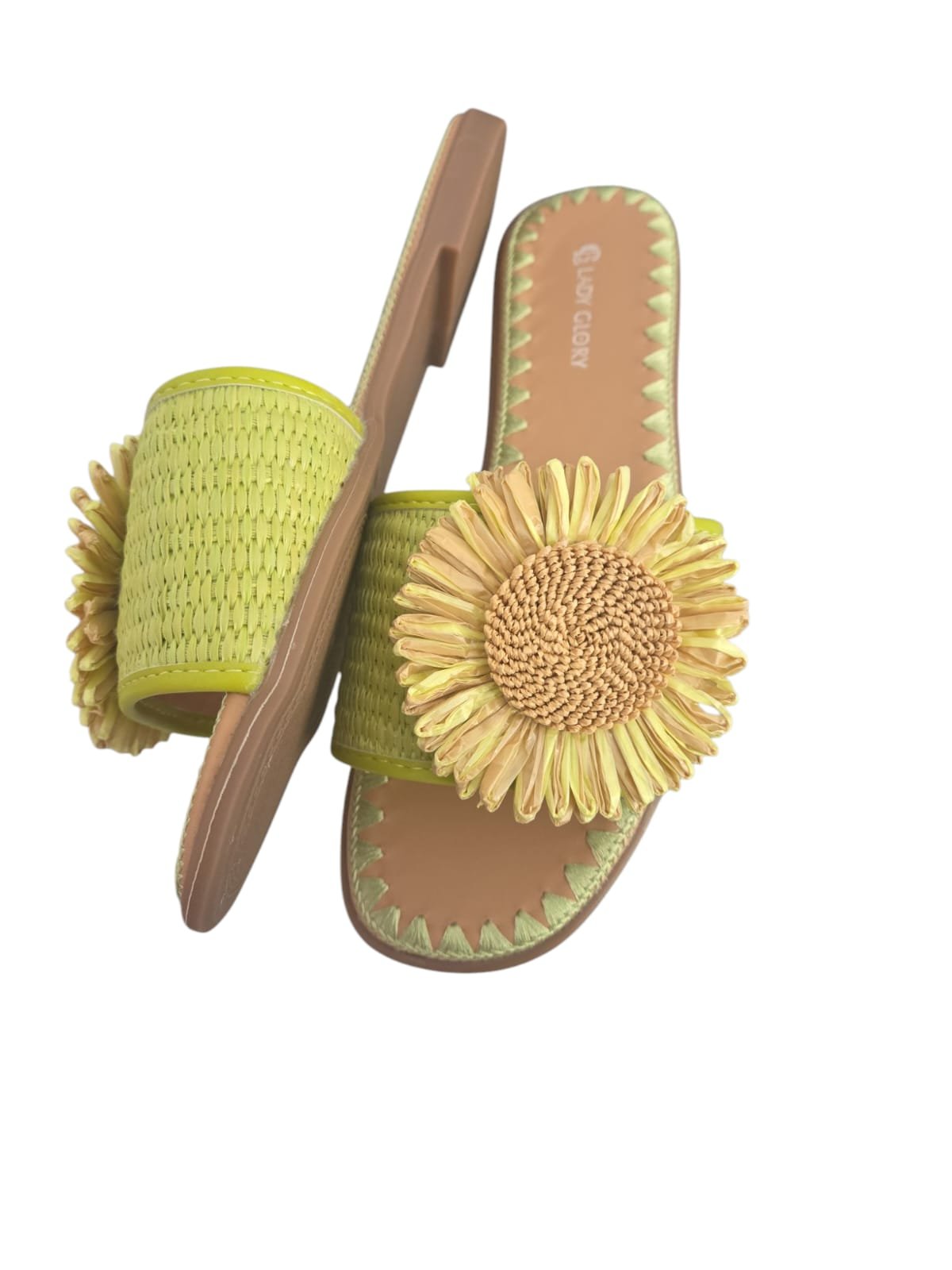 Ciabattine con fiore in rafia, suola antiscivolo e rialzo 1.5cm. verdi Spedizione Gratuita Ciabattine con fiore in rafia, suola antiscivolo e rialzo 1.5cm. verdi Spedizione Gratuita
