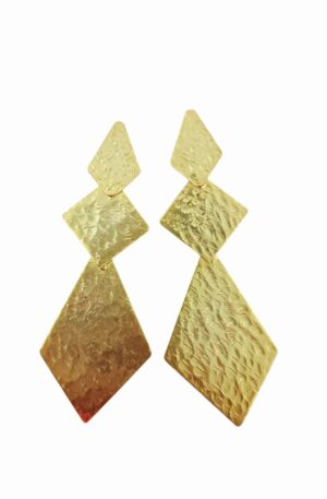 Orecchini  realizzati artigianalmente in ottone battuto lunghezza 8.5cmpeso 5.3gr Spedizione Gratuita