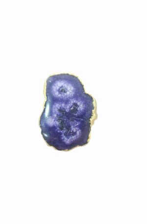 Anello regolabile realizzato con geode viola circondata da ottonegrandezza 4cmx 2.5cm Spedizione Gratuita