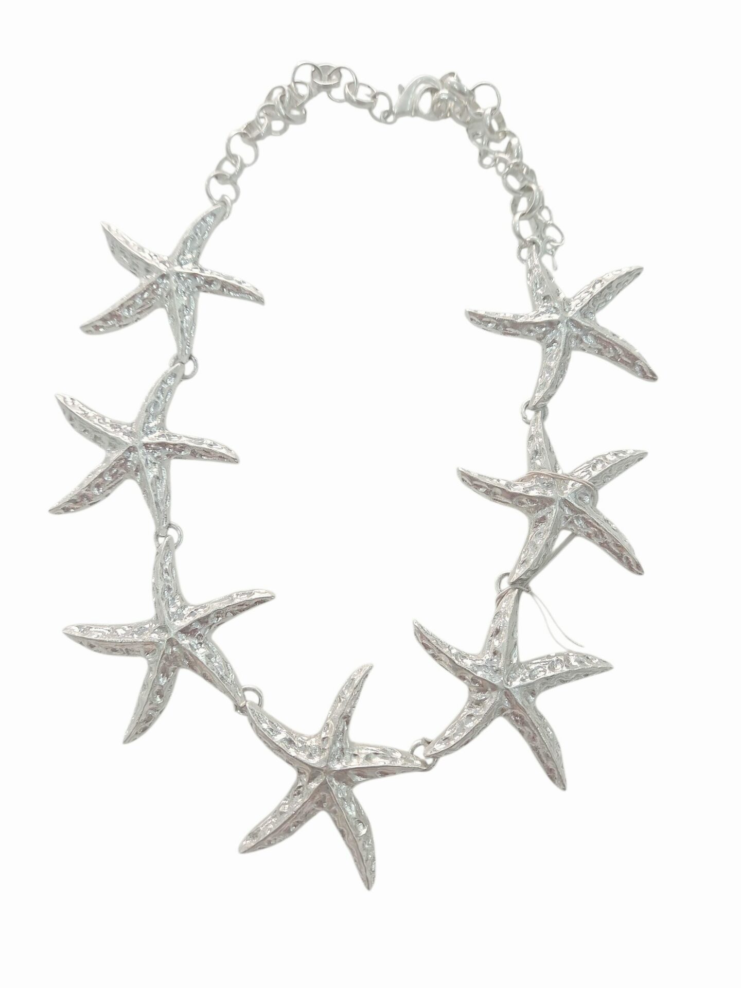 Collana girocollo anallergica regolabile realizzata con stelle argentate.  lunghezza 55cm Spedizione Gratuita