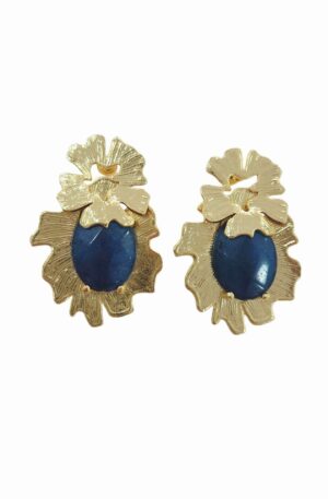 Orecchini realizzati con ottone satinato e pietra in agata petrolio.lunghezza 4cmpeso 9.4gr Spedizione Gratuita