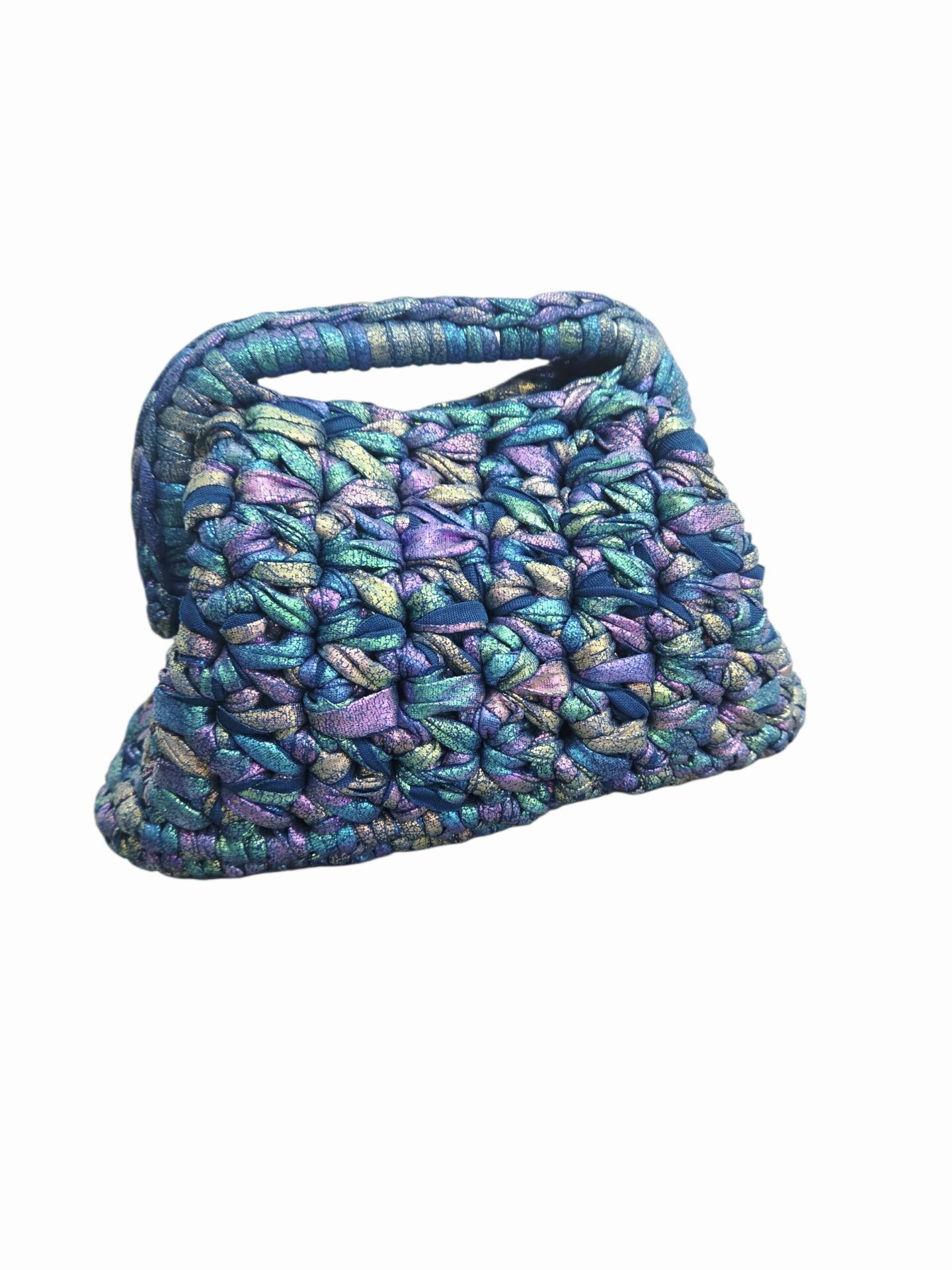 Clutch bag handcrafted in metallic fabric, dimensions L23 W10 H 13 Free shipping Borsa Clutch realizzata artigianalmente in tessuto metallizzato misure L23 B10 H 13 Spedizione Gratuita