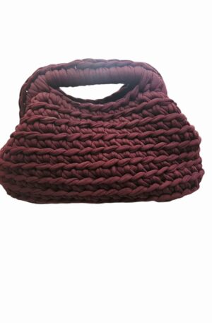 Borsa clutch bordeaux realizzata con lavorazione crochet,chiusura a molla.misure L24 B12 H 14 Spedizione Gratuita