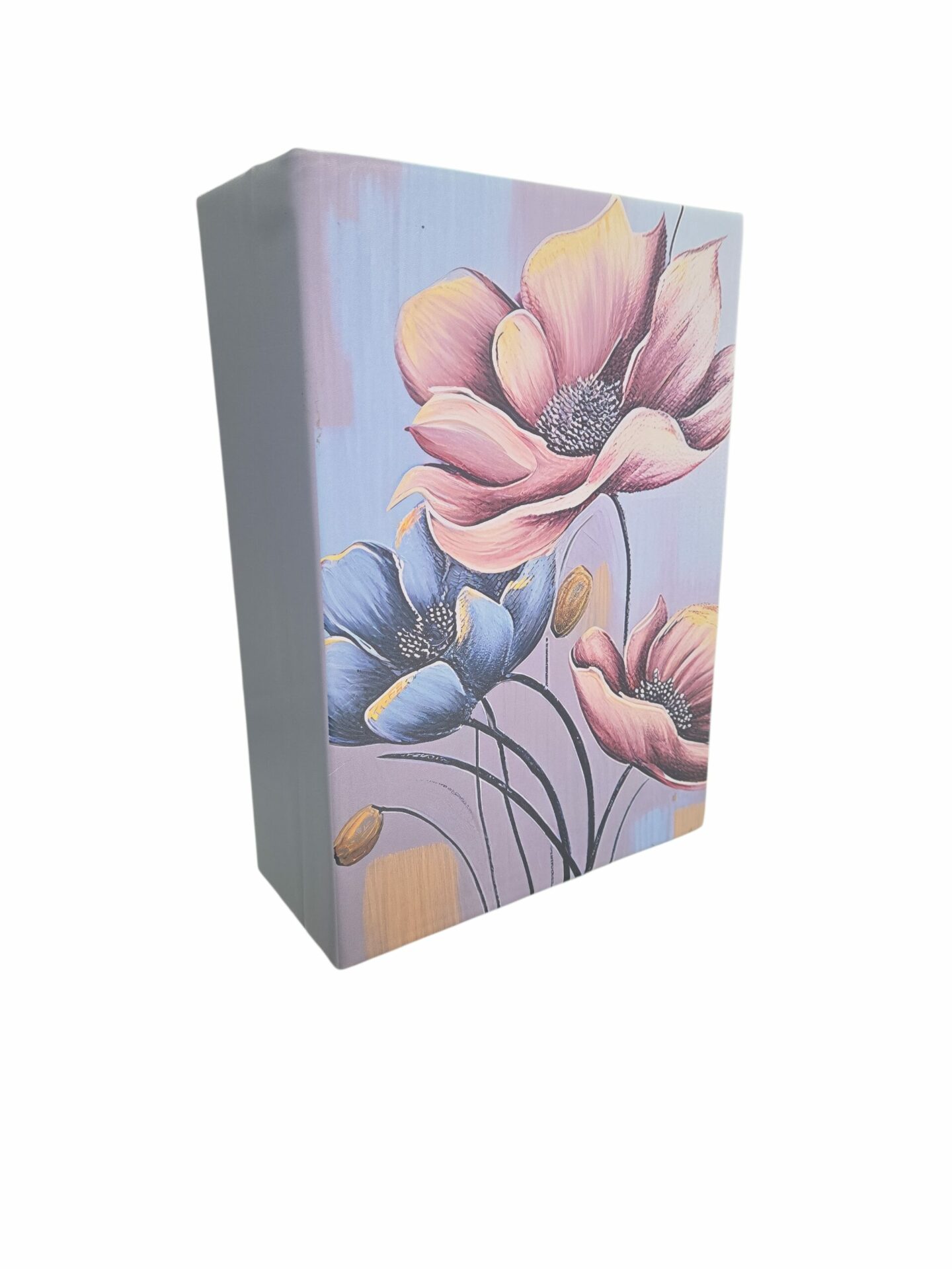 Cardboard book jewelry box with floral cover, internally lined with various compartments, dimensions D15 H7 L20 Free shipping Portagioie libro in cartone con copertina floreale interno rivestito con vari scompartimisure P15 H7 L20 Spedizione Gratuita