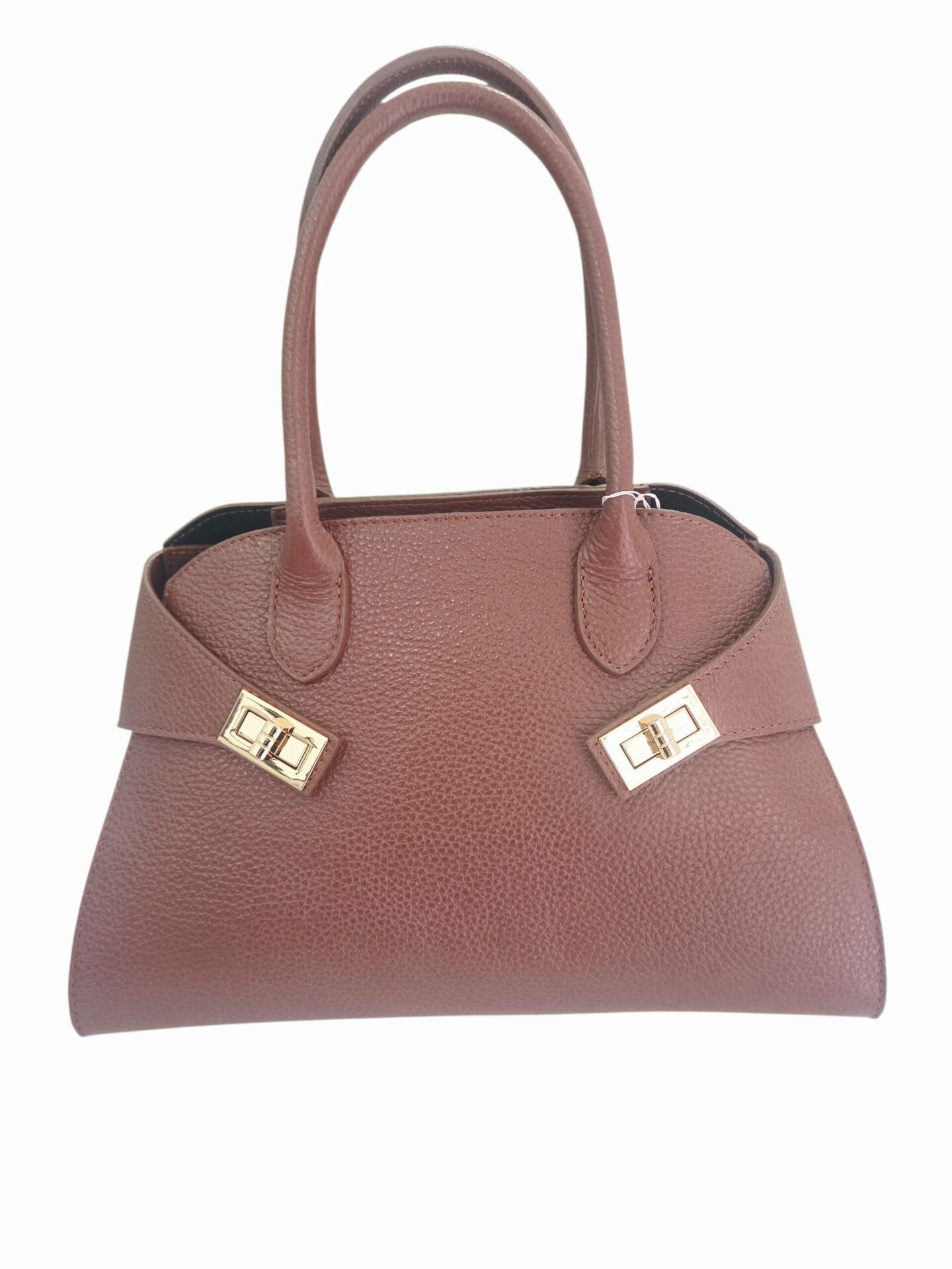 Light brown genuine leather bag, made in Italy, with shoulder strap, zip closure, lined interior with side pockets. Measurements: L32 W 12 H22 Free shipping Borsa in vera pelle marrone chiaro, made Italy, dotata di tracolla, chisura con zip interno foderato con tasche laterali.misure L32 B 12 H22 Spedizione Gratuita
