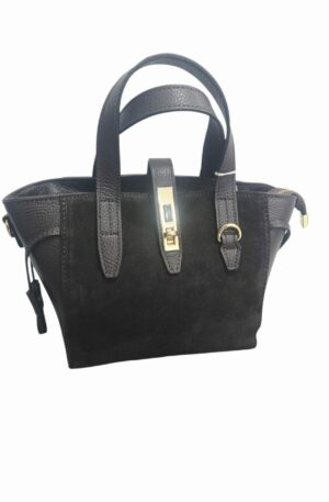 Borsa in vera pelle e camoscio marrone, made Italy,  dotata di tracolla, interno foderato con tasche laterali. Chiusura doppia con zip centrale. misure L 20 B 11 H 19 Spedizione Gratuita
