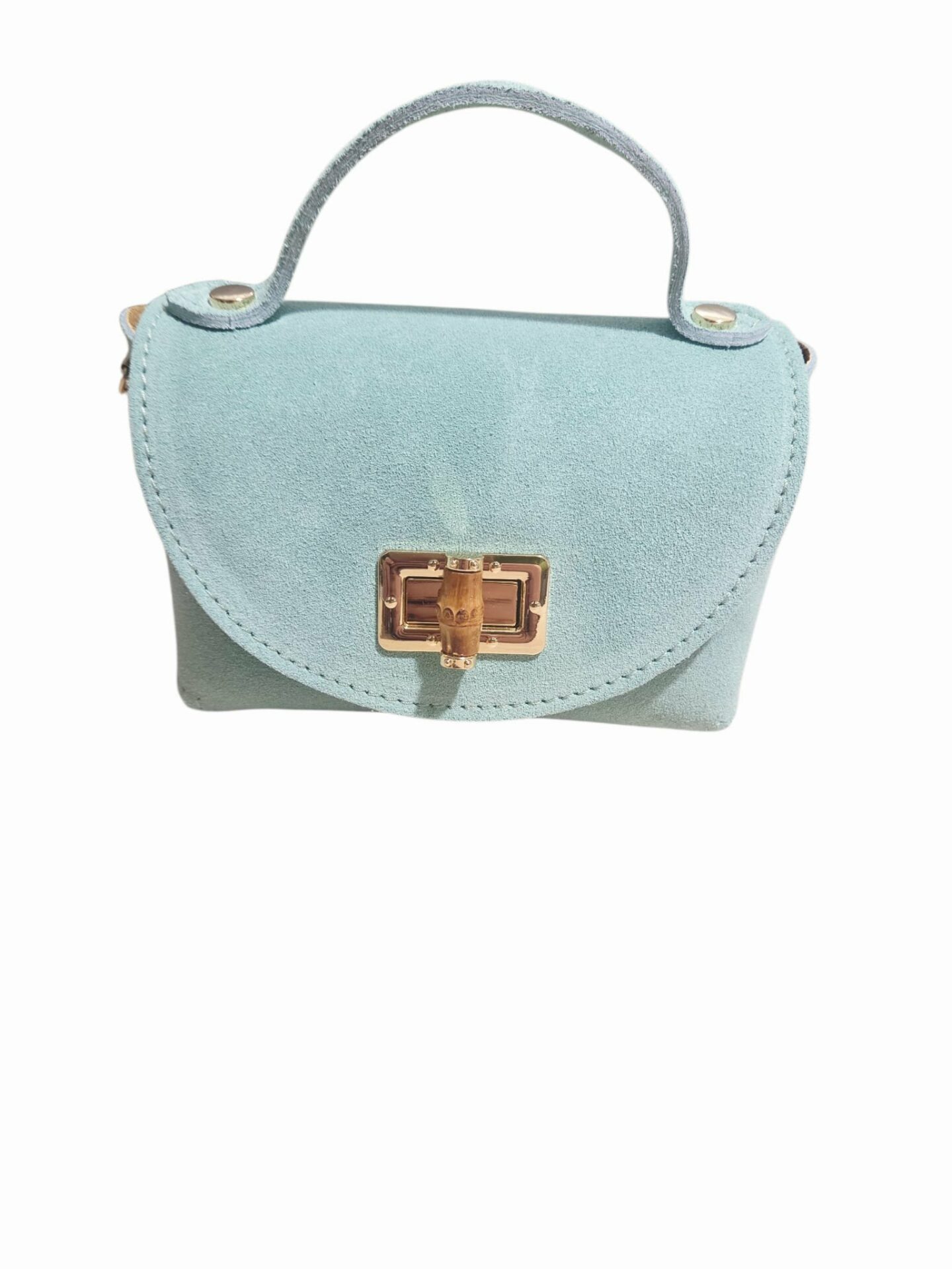 Suede shoulder bag with gold chain and bone closure. Size L16 W8 H10. Suede, genuine leather, made in Italy. Free shipping Tracollina in suede con catenella dorata,chiusura in osso. Misura L16 B8 H10. Camoscio,vera pelle,made Italy. Spedizione Gratuita