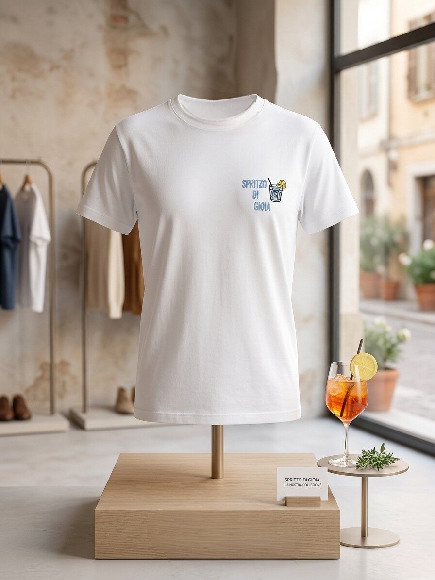 T shirt manica corta con scritta ricamata “spritzo di gioia” taglia unica, vestibilità morbida.
composizione 95% cotone 5% elastame Spedizione Gratuita T shirt manica corta con scritta ricamata “spritzo di gioia” taglia unica, vestibilità morbida.
composizione 95% cotone 5% elastame Spedizione Gratuita
