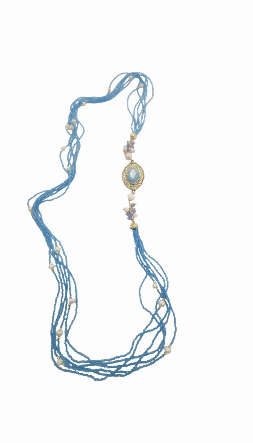 Collana lunga realizzata con più fili di quarzi turchesi,perle di fiume, agata e laterale con marcasite e perla barocca su base in ottone
lunghezza 87cm Spedizione Gratuita Collana lunga realizzata con più fili di quarzi turchesi,perle di fiume, agata e laterale con marcasite e perla barocca su base in ottone
lunghezza 87cm Spedizione Gratuita