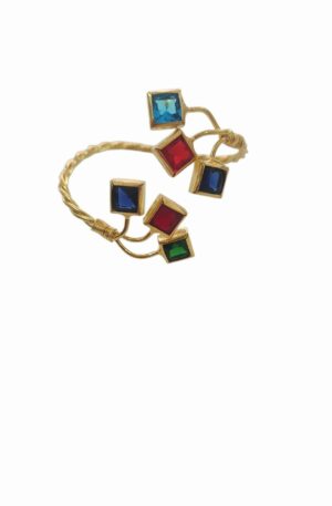 Bracciale ad incastro realizzato in ottone con quarzi blu,rossi,turchese e verde. Spedizione Gratuita Bracciale ad incastro realizzato in ottone con quarzi blu,rossi,turchese e verde. Spedizione Gratuita