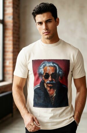 T-shirt Uomo in cotone con stampa Einstein, simpatica e briosa.Taglia S Spedizione Gratuita T-shirt Uomo in cotone con stampa Einstein, simpatica e briosa.Taglia S Spedizione Gratuita