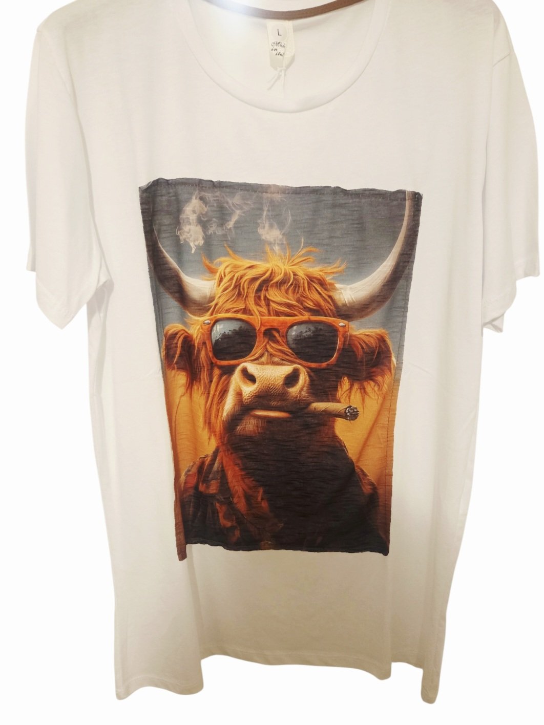 T-shirt Uomo in cotone con stampa Toro , simpatica e briosa.Taglia L Spedizione Gratuita T-shirt Uomo in cotone con stampa Toro , simpatica e briosa.Taglia L Spedizione Gratuita