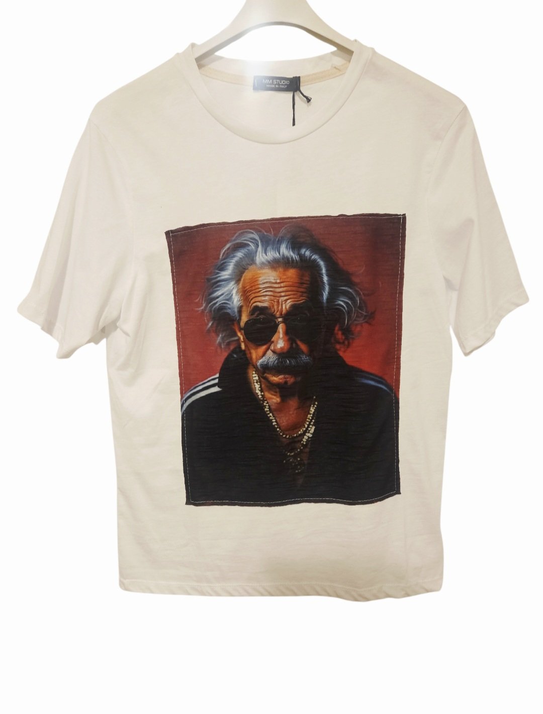 T-shirt Uomo in cotone con stampa Einstein, simpatica e briosa.Taglia S Spedizione Gratuita T-shirt Uomo in cotone con stampa Einstein, simpatica e briosa.Taglia S Spedizione Gratuita