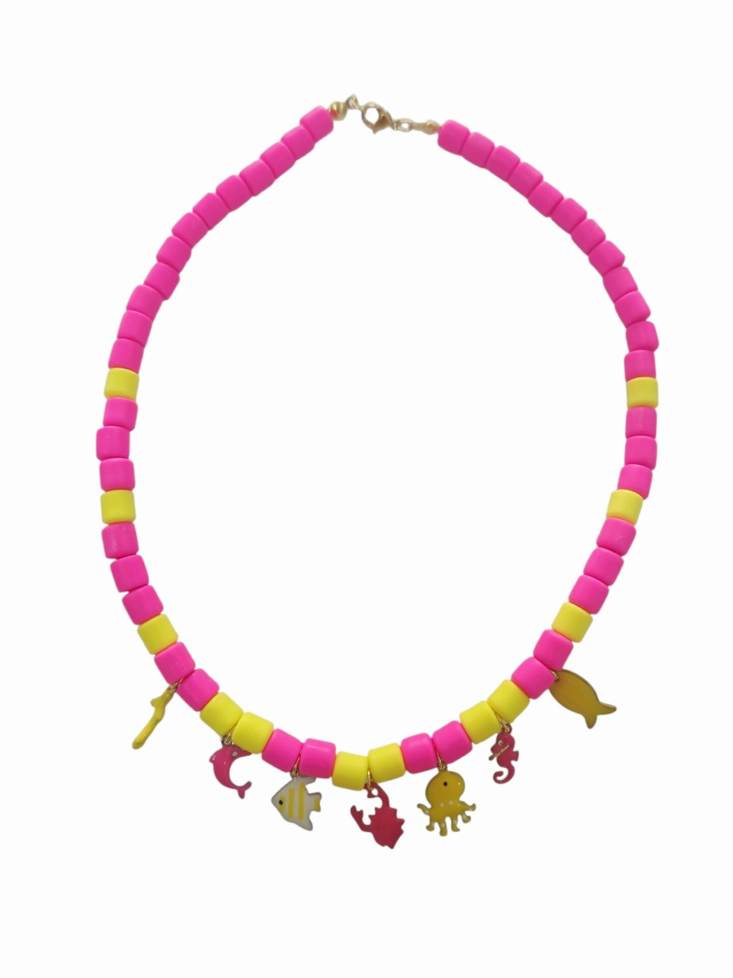 Collanine girocollo estive realizzate con gomme e charms smaltati marini
Lunghezza 38cm Spedizione Gratuita