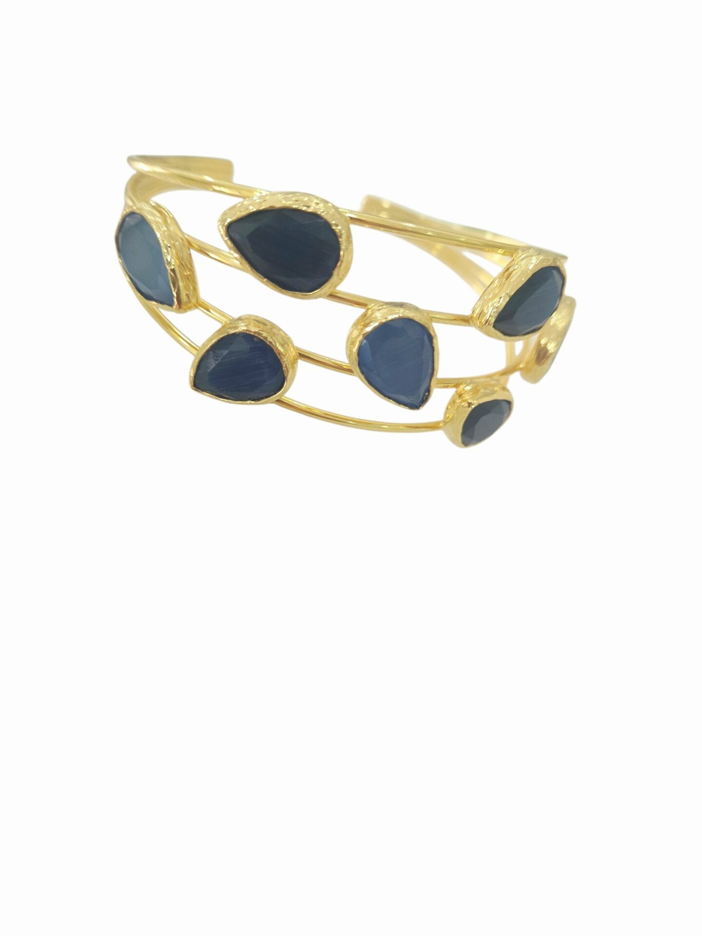 Bracciale ad incastro realizzato in ottone con occhio di gatto incastonato blu e carta da zucchero Spedizione Gratuita Bracciale ad incastro realizzato in ottone con occhio di gatto incastonato blu e carta da zucchero Spedizione Gratuita