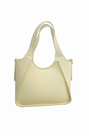 Borsa vera pelle,made Italy, interno foderato scomparto unico con tasche laterali, dotata di tracolla,chiusra con zip, tasca esterna con zip. colore giallo chiaro 
misure H19 B10 L26 Spedizione Gratuita