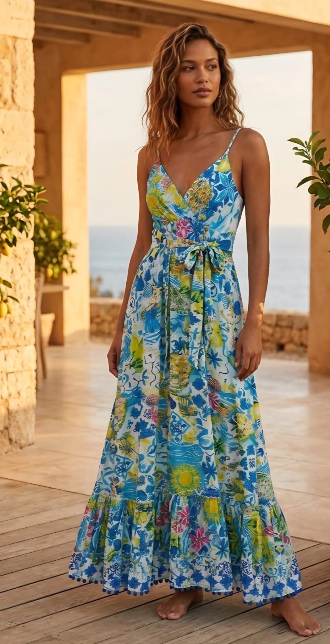 Abito lungo 100% cotone con bratelline regolabili, retro elasticizzato e pom pom finali. Taglia unica Spedizione Gratuita Abito lungo 100% cotone con bratelline regolabili, retro elasticizzato e pom pom finali. Taglia unica Spedizione Gratuita